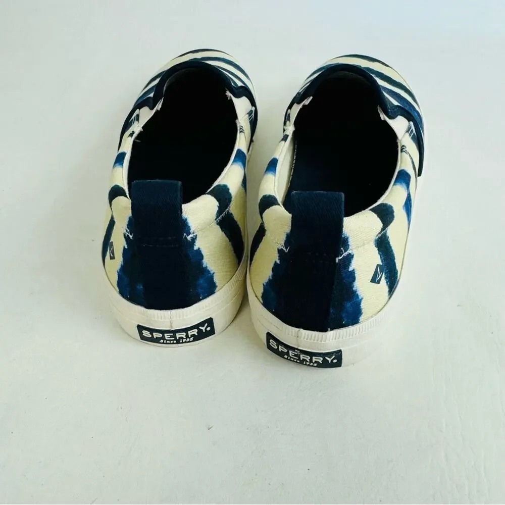 Sperry Top Sider Shoes Sneaker‎ Crest Twin Gore Navy Tie Dye Slip On Size 8.5M